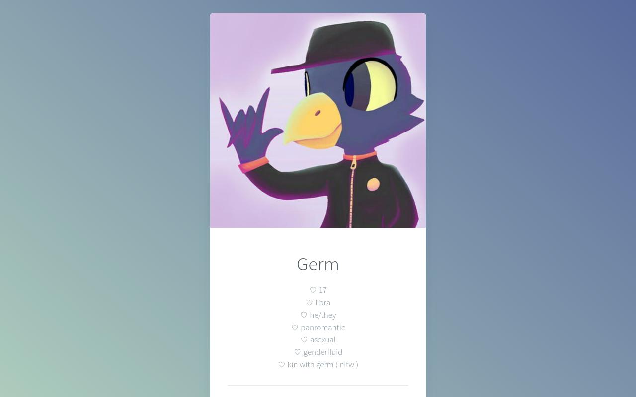 Carrd profile picture for @germ